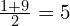 \frac{1 + 9}{2} = 5