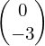 \begin{pmatrix}0\\-3\end{pmatrix}