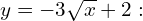 y=-3\sqrt{x}+2: