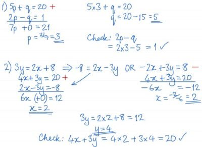 Solving simultaneous equations (elimination method) | B28 Maths Tutor