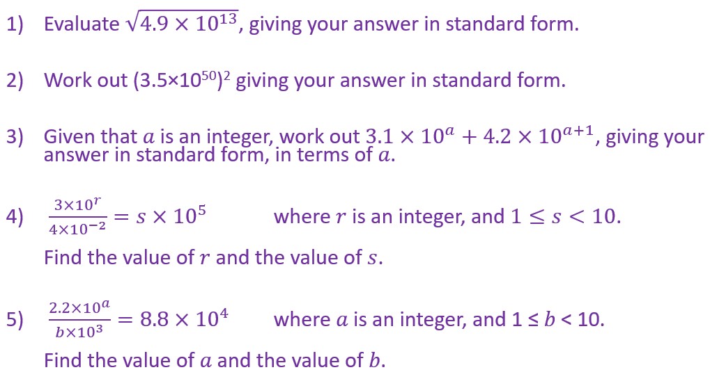 Tricky calculations with standard form